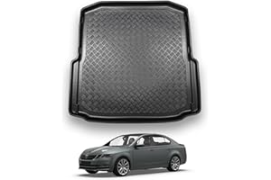 Nomad Boot Liner Compatible with Skoda Octavia 2013-2020 [Hatchback] Recyclable Plastic (PE) Tailored Fit Car Floor Mat Guard Tray Black Custom Fitted Accessory Dog Friendly Waterproof Raised Edges