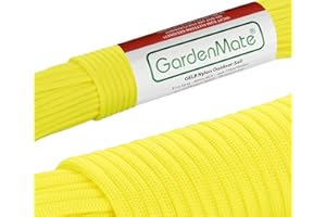 GardenMate Corde Professionnelle 31m x 4mm en Nylon résistant I Plusieurs Coloris I Paracorde 550 I Jaune