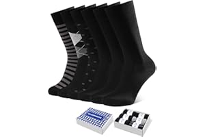 CLOSEMATE Męskie Skarpety 6 Par Eleganckie Skarpety Bawełniane w Klasycznych Jednolitych Kolorach Idealne do Biura i Pracy