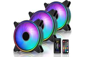 EZDIY-FAB Moonlight 120mm RGB Caso Ventilador con Hub X y Remote,Ventilador 120mm RGB,Placa Base Aura Sync,Control de Velocidad,Ventilador Direccionable para PC Case-3 Pack