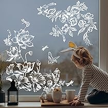 Supzone Raamstickers, bloemen, lente, zomer, zelfklevend
