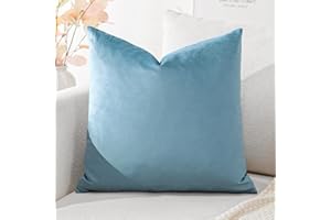 Artscope Luxury Velvet Cushion Covers Super Soft Decorative Square Throw Pillow Covers Case Cushion Covers for Sofa Couch Bedroom Car Decor 45x45cm Light Blue