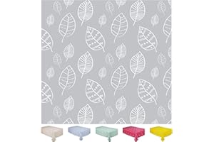 HOME DIRECT Mantel de Hule, Rectangular 140 x 200cm, Hojas, Gris Claro