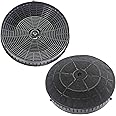 SPARES2GO Round Carbon Filter Pair compatible with Elica Cooker Hood Vent Extractor