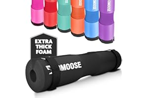 DMoose Fitness Barbell Pad - Hip Thrust Pad for Squats & Lunges - Relief Pressure from Neck, Shoulder & Lower Back - Non-Slip EVA Foam Squat Pad with Safety Straps - Gym Pad for Standard & Olympic Bar