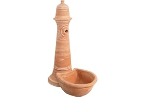 Biscottini Fontana a muro giardino 85x60x36 cm Made in Italy | Fontana da giardino a muro in terracotta | Fontanella da giardino muro esterno