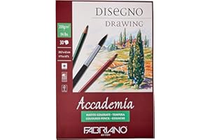Honsell 41202942 - Fabriano Accademia Disegno, DIN A3, 200 g/m², 30 Blatt, weiß, hochwertiges, radierfestes Zeichenpapier, säure- und ligninfrei, für viele Maltechniken geeignet