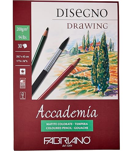 Fabriano Cahier à Spirales A3 Pour Esquisse - 100 Feuilles, 90 Gsm, Blanc