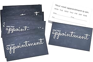 ABC Gift Shop 100 Appointment Reminder Cards for Business (Blackboard Color)