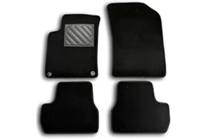 MTC AUTOMOTIVE Tapis de Sol pour Citroen C3 II 2° série 2009-2017 Tapis sur Mesure, antidérapant, Talonnette en Caoutchouc renforcé, Boutons d'ancrage, Noir