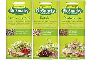 RAPUNZEL bioSnacky Sprossen-Mix | Sprossen-Broccoli, Rotklee, Radieschen | Bio Keimsprossen