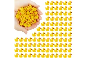 GENERIC 200 Pieces Mini Resin Ducks Yellow Tiny Duckies for School Project Accessories Miniature Characters Fairy Garden Landscape Aquarium Dollhouse Potted Plants Decorations