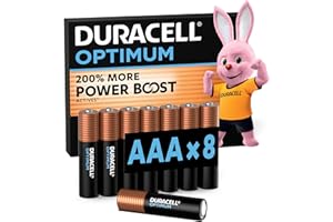 DURACELL Optimum AAA Batterie (Confezione da 8​) – Batterie Alcaline da 1,5 V – 200% Più Attivi Power Boost – Soddisfano le Esigenze dei Dispositivi Moderni – 100% Riciclabili – MX1500