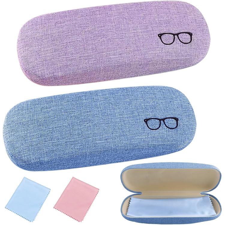ArtinyDinne 2er-Pack Brillenetuis – Hartschalenetui Aus PU-Leder In Verschiedenen Farben, Für Damen & Herren, Sonnenbrillen-Etui, Stoßfest