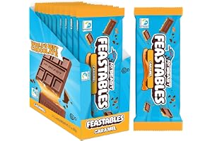 Mr Beast Feastables Caramel Chocolate Bar • Grass-Fed Milk Chocolate Caramel Filled • Ethic Fairtrade Cocoa, 2.12 oz ℮ 60 g مستر بيست فيستبلز لوح شوكولاتة بالكراميل