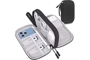 ‎LACDO Lacdo Elektroniczny organizer Torba podróżna na kable Tech Akcesoria elektroniczne Walizka transportowa Przenośna dwuwarstwowa obudowa ładowarki na kabel, przewody, ładowarkę, słuchawki, Czarny