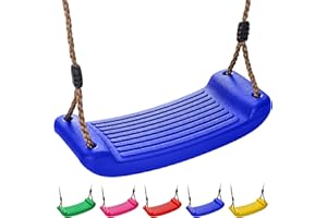 CHILDWOOD PLAY Kids Garden Swing Seat Replacement - Childrens Replacement Swing Seat with Adjustable Rope - Weather Resistant Plastic Outdoor Playground Accessory or Climbing Frame Accessories