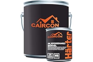 CAIRCON Enduit résine époxy rebouchage ragréage sol garage, terrasse Kit complet - Gris 10kg