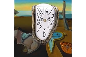 ‎LAFOCUSE Lafocuse Forever Salvador Dali, Molle-Dali-Uhr, dekorativ, kreativ, Surrealismus, leise, Quarz, mit arabischen Zahlen, Schreibtischuhr, Regal, Tisch, Braun