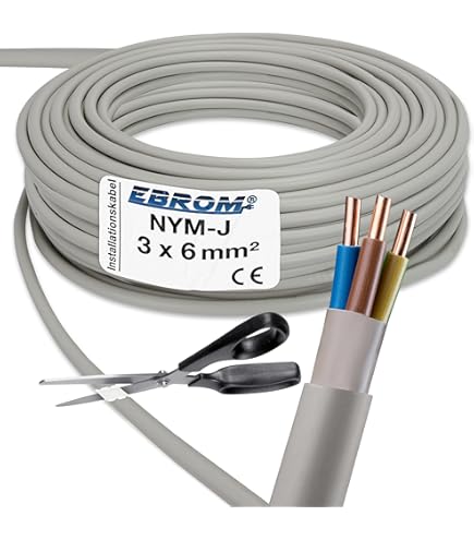 Câble électrique 2.5 Kalitec Câble De Câblage Noir H07V-K 2,5 Mm² - 10 M - Câble Flexible - En PVC - Fil Simple - Toron 2,5 Mm² - Câblage Fin - Câble