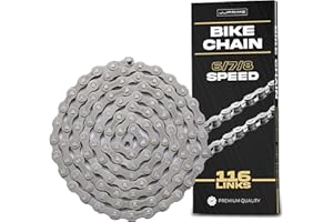 JJONLINESTORE JJ PRIME - 6/7/8 Speed Bike Chain Link - Bicycle Chain for Gear Mountain Bike Road Hybrid 1/2 x 3/32 Inches, 116 Links Anti Rust High Strength