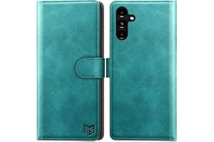 SUANPOT [RFID Schutz für Samsung Galaxy A15 5G Hülle PU Leder Handyhülle Lederhülle Klapphülle Kartenfach Flip Cover für Samsung A15 Handy hülle Leather Wallet Phone Case Blau Grün