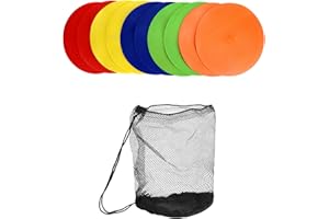 QWORK® 24Pcs Plats cône de marquage 15cm, Plot Sport pour Football, Basket, Handball et Plus - Orange Jaune Bleu