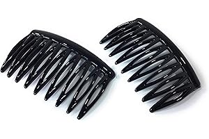 NIAVIDA 2 mini peinetas de aprox. 5,2 x 3 cm, color negro, fabricado en Francia (510S)
