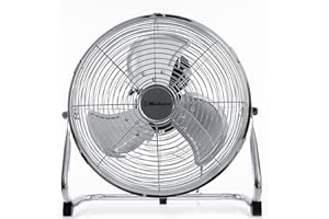 Belaco 12” Metal Floor fan, High Velocity Chrome Free Stand Cooling Fan, 3 Speed Desk Fan for home & commercial use, High Airflow BELF-30