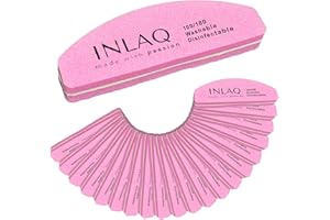 ‎INLAQ INLAQ® Mini Polerka do paznokci 100/180 - Pilniki do Manicure - Dwustronne Pilniki do Paznokci żelowych - Zmywalne i Wielokrotnego użytku – Idealne do Salonu i Użytku Domowego – Różowy