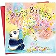 Twizler Happy Birthday Card for Her or for Him with Panda - Female Birthday Card - Male Birthday Card - Cute Childrens Birthday Card - Womens Birthday Card - Animal Birthday Card