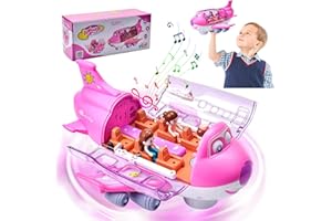 xinrongda Aeroplani Giocattolo con Luci Lampeggianti a LED, Set da Gioco per Bambini, Ragazzi, Bambini, Regalo di Natale e Compleanno (Rosa)