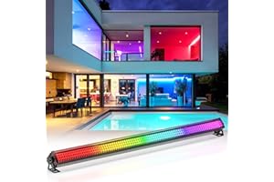 RTKTOUP Wallwasher Barra de luz, 252pcs RGB LEDs Luz de Escenario Control dmx512 Luces de lavado Bañador de pared Tira para Discoteca Fiesta Iglesia Cumpleaños Boda(1 PCS)