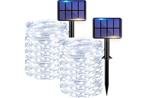 kolpop 2 Paquete Guirnaldas Luces Exterior Solar, 22 M 220LED Luces Solares LED Exterior Jardín con 8 Modos,Impermeable Cadena de Luces Decoracion para Terraza, Fiestas, Patio, Jardines
