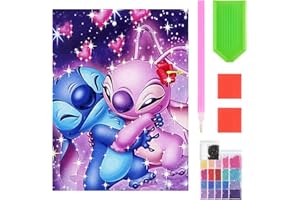 5D DIY Diamond Painting Kit, Stitch 5D Diamond Painting Kit Pour Adultes Enfants, Kit De Peinture Diamant Complet Anime, Stitch Peinture Diamant Grand Format Pour La Décoration Murale De La Maison