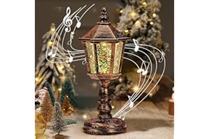 HUIKUANGEU Globo de Nieve Navideño Con Linterna y Música - Farolillo Vintage Con Brillo de Agua y Luz de Noche - Para Decoración del Hogar