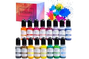 SENLINLIN Farbpigmente für Gießpulver, 16 Farben à 10ml, Hochkonzentrierte Gießpulver Farbe auf Wasserbasis, Betonfarbe & Gipsfarbe Pulver für kreative Projekte und Modellbau