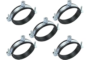 AERZETIX - Juego de 5 - Abrazadera isofónica - soporte de fijación con junta - para tubo Ø2 1/2'' 74-80mm - DIN EN 10111 - en acero galvanizado - para atornillar М8 - C49886