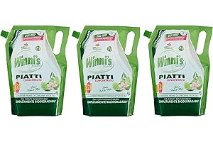 CASAMANIA 3x Winni's Naturel Detergente Piatti Concentrato Ecoricarica Lime - da 1 L ciascuno