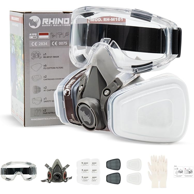 Goambuy Ademhalingsmasker, herbruikbaar, A1P2 filter, stofmasker voor