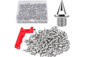 JULMELON 120PCS 1/4inch Stainless Steel Track and Cross Country Spikes Golf Shoe Spikes with Spike Wrench, Replacement Spikes for Sprint Sports Short Running Track Shoes