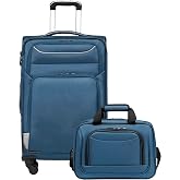 COOLIFE Suitcase Trolley Suitcase 4 Wheels Travel Suitcase Fabric Suitcase Hand Luggage TSA Lock Suitcase Contains 1 Large Sh