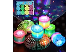 Herefun Regenbogenspirale für Kinder, Spirale Spielzeug mit LED, Spiralen Spielzeug Kinder, Mini Regenbogenspirale Spielzeug, Regenbogenspiralen für Kinder Mitgebsel Part Kleine Geschenke