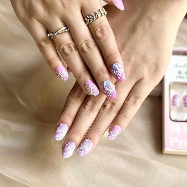 Sun&Beam Nails Aufklebernägel – Mandelform, Blau-Silber Gradient Mit Glitzer, Inkl. Klebepads