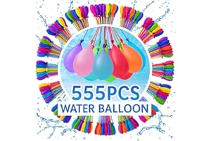 GILLTERWAY 555 PCS Water Balloons, 10 Second Rapid-Filling Self-Sealing Water Bombs, Water Balloons for Kids Easy Fill, Eco-Friendly, for Outdoor Garden, Beach, Pool Party Fight, Water Toy