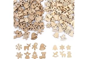 UFLF 200 Pz Decorazioni Natalizie in Legno Ornamenti di Natale Addobbi DIY Artigianato