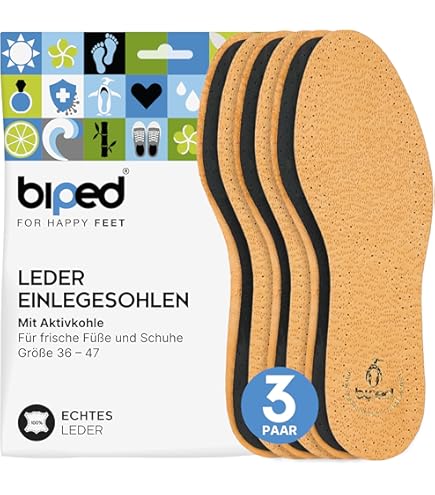 BullTek Orthopädische Einlegesohlen aus Leder für Herren und Damen, Größe 36-48, 1 Paar – handgefertigt in Italien, Fußgewölbeunterstützung, geruchshemmend, schweißabweisend, atmungsaktiv