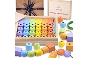 Jaques of London Toddler Threading Beads | Quality Wooden Toys for 3 4 5 Year Olds | Montessori Toys for Kids | Quality Since 1795