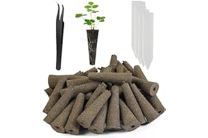 FEYUT 100 Pack Grow Sponges, Replacement Root Growth Sponges Seed Pods Compatible with AeroGarden, Seedling Starter Sponges Kit for Hydroponic Indoor Garden System, Growing Medium with 20pcs Plant Labels