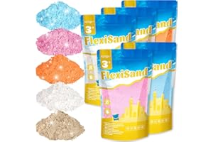 NiToy 5 kg Magic Sand Set 5 Farben, Sensorisch Sandspielzeug Zaubersand Geschenk, Magic Sand für Kinder, ideal für kreatives Indoor-Sandspiel, ab 3 Jahren